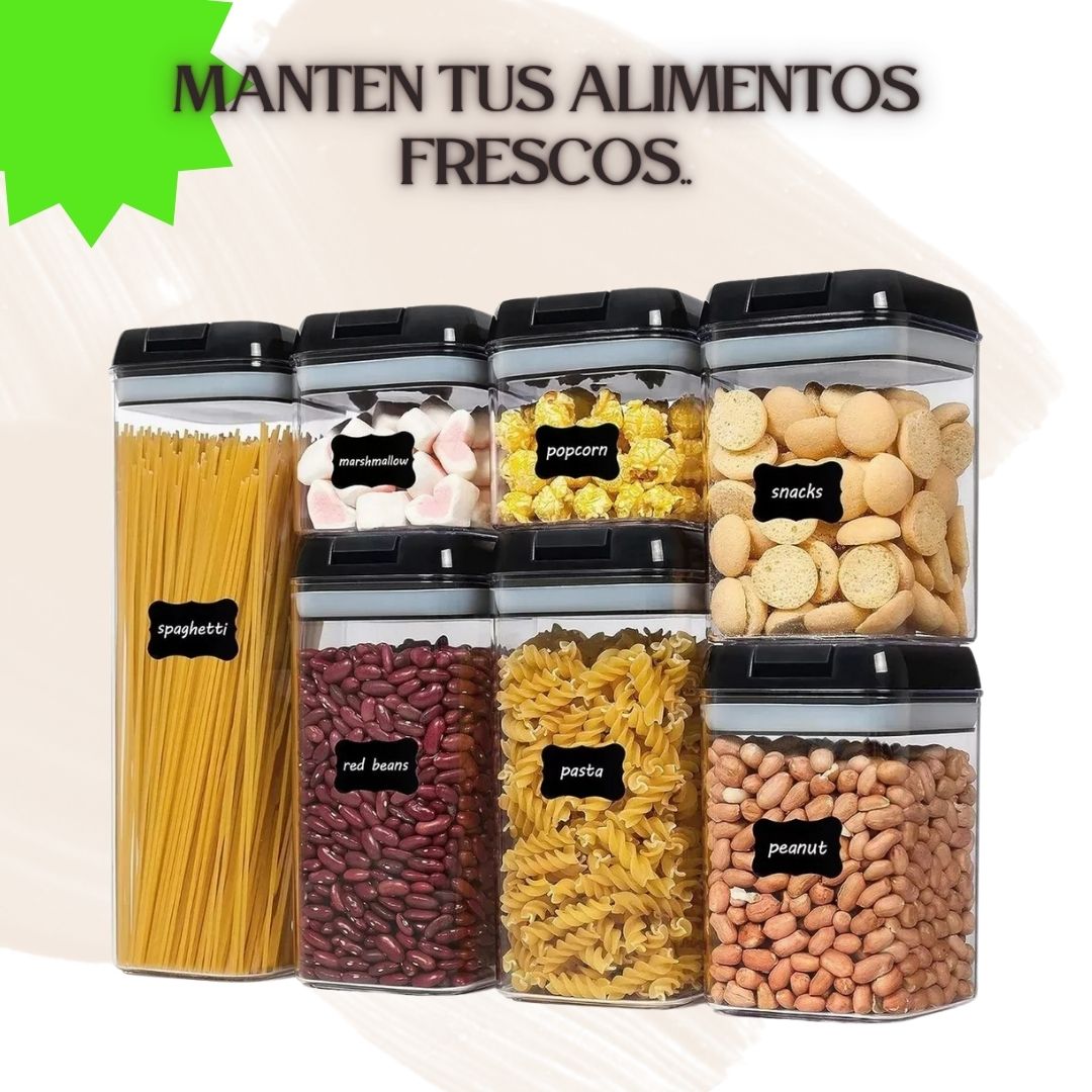 MANTEN TU COCINA ORGANIZADA- contenedor herméticos de 7 piezas.