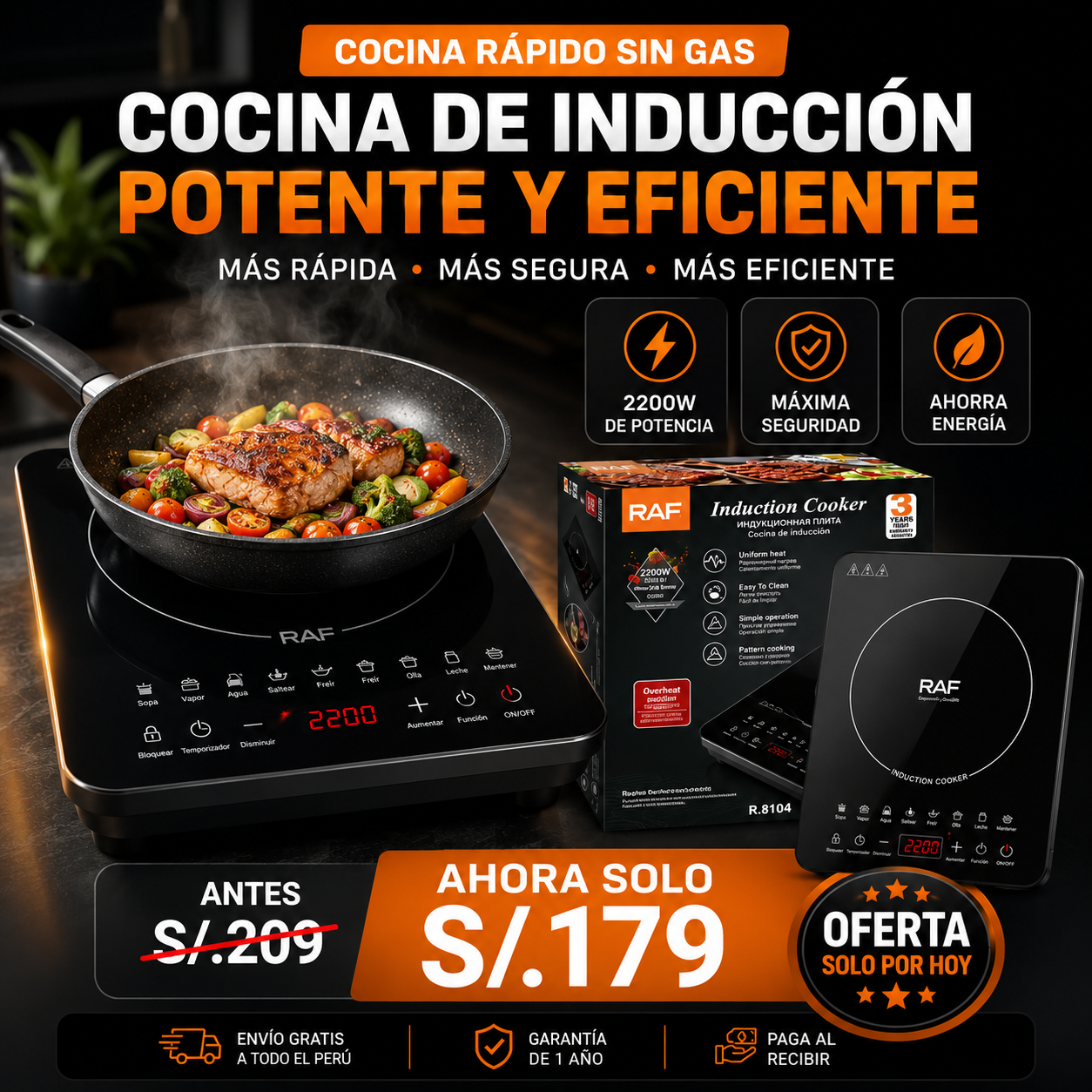 Cocina De Inducción 2200w – Potente Y Eficiente